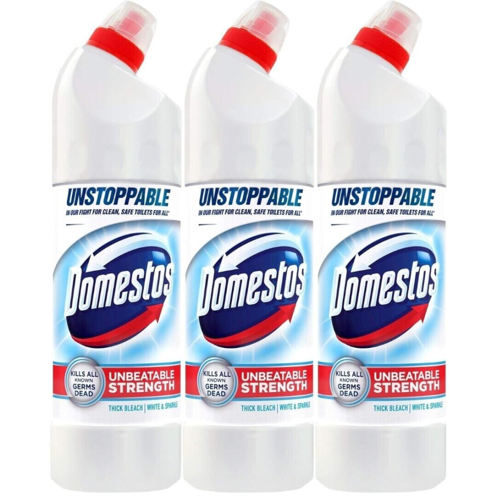 Domestos Bleach White And Sparkle 750 Pack Of 3