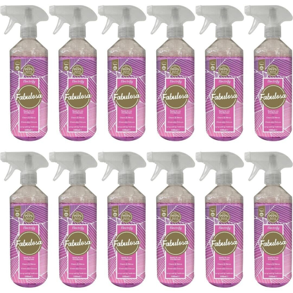 Fabulosa Antibacterial Disinfectant Spray - Electrify - 500ml Pack Of 12