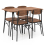 Casart 5 PCS Rustic Dining Table Set w/ 4 Chairs with Backrest & Metal Legs 8