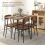 Casart 5 PCS Rustic Dining Table Set w/ 4 Chairs with Backrest & Metal Legs 7
