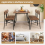 Casart 5 PCS Rustic Dining Table Set w/ 4 Chairs with Backrest & Metal Legs 6
