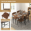 Casart 5 PCS Rustic Dining Table Set w/ 4 Chairs with Backrest & Metal Legs 4