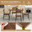 Casart 5 PCS Rustic Dining Table Set w/ 4 Chairs with Backrest & Metal Legs 3