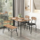 Casart 4 PCS Rustic Dining Table Set W/ Long Bench & 2 Chairs Upholstered for 4 8