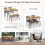 Casart 4 PCS Rustic Dining Table Set W/ Long Bench & 2 Chairs Upholstered for 4 6