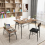 Casart 4 PCS Rustic Dining Table Set W/ Long Bench & 2 Chairs Upholstered for 4 7