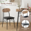 Casart 4 PCS Rustic Dining Table Set W/ Long Bench & 2 Chairs Upholstered for 4 4