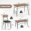 Casart 4 PCS Rustic Dining Table Set W/ Long Bench & 2 Chairs Upholstered for 4 2