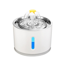 Fontaine d'eau électrique automatique LED pour animaux de compagnie, bol à boire pour chat/chien, cascade 2,4 l