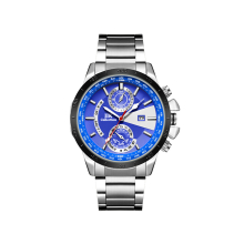 Leuchtender Kalender, wasserdichte Uhr, Edelstahl, 3D-Skalentabelle – 2# – Blau