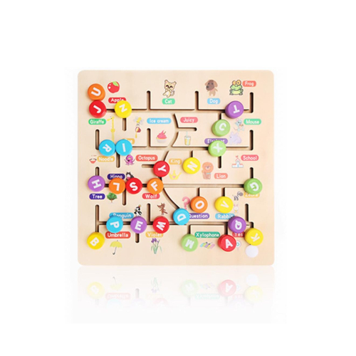 Digital Alphabet Wooden Maze Intelligence Toys Development - Alphabet 1