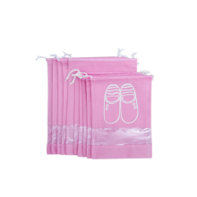 Reise-Schuhtasche mit Kordelzug und Perspektiv-Abdeckung – PINK