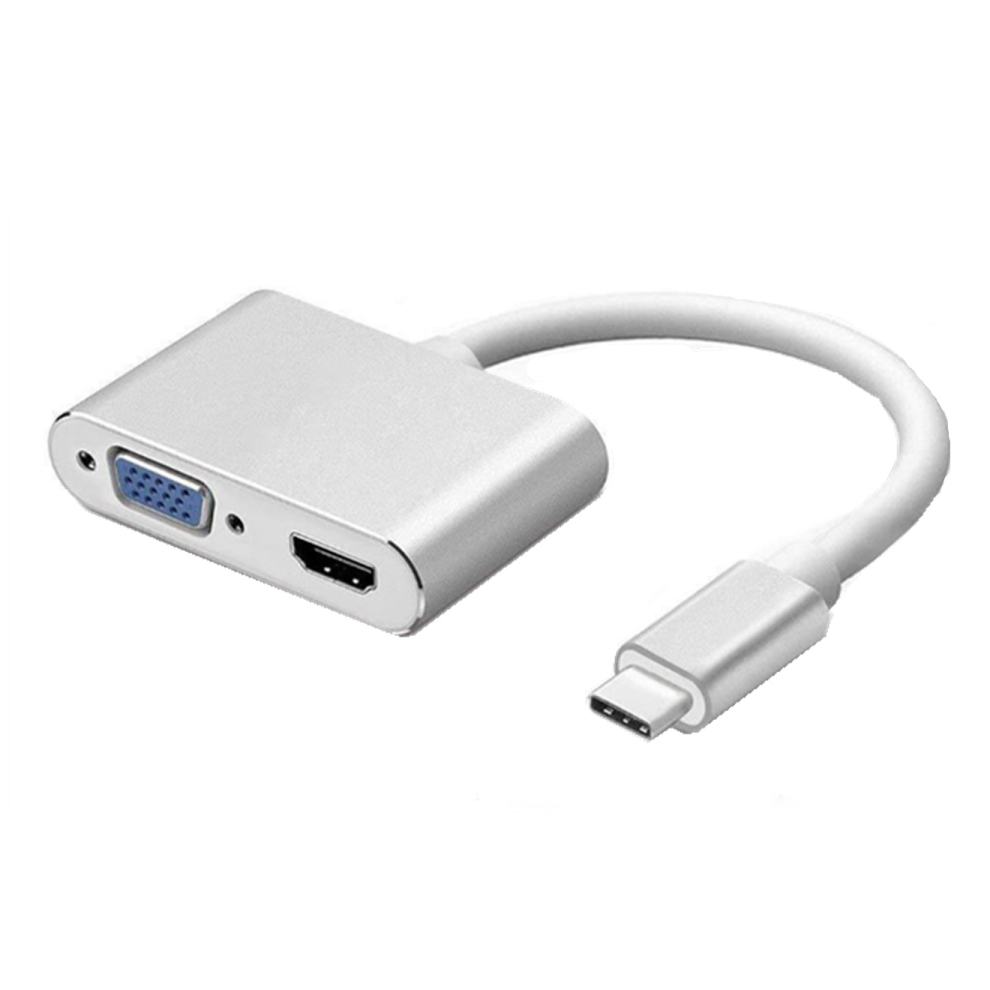 Type-C 3.1 To 4K Hdmi +Vga Port Usb-C Hub Adapter For Macbook Ipad Pro 766262003844