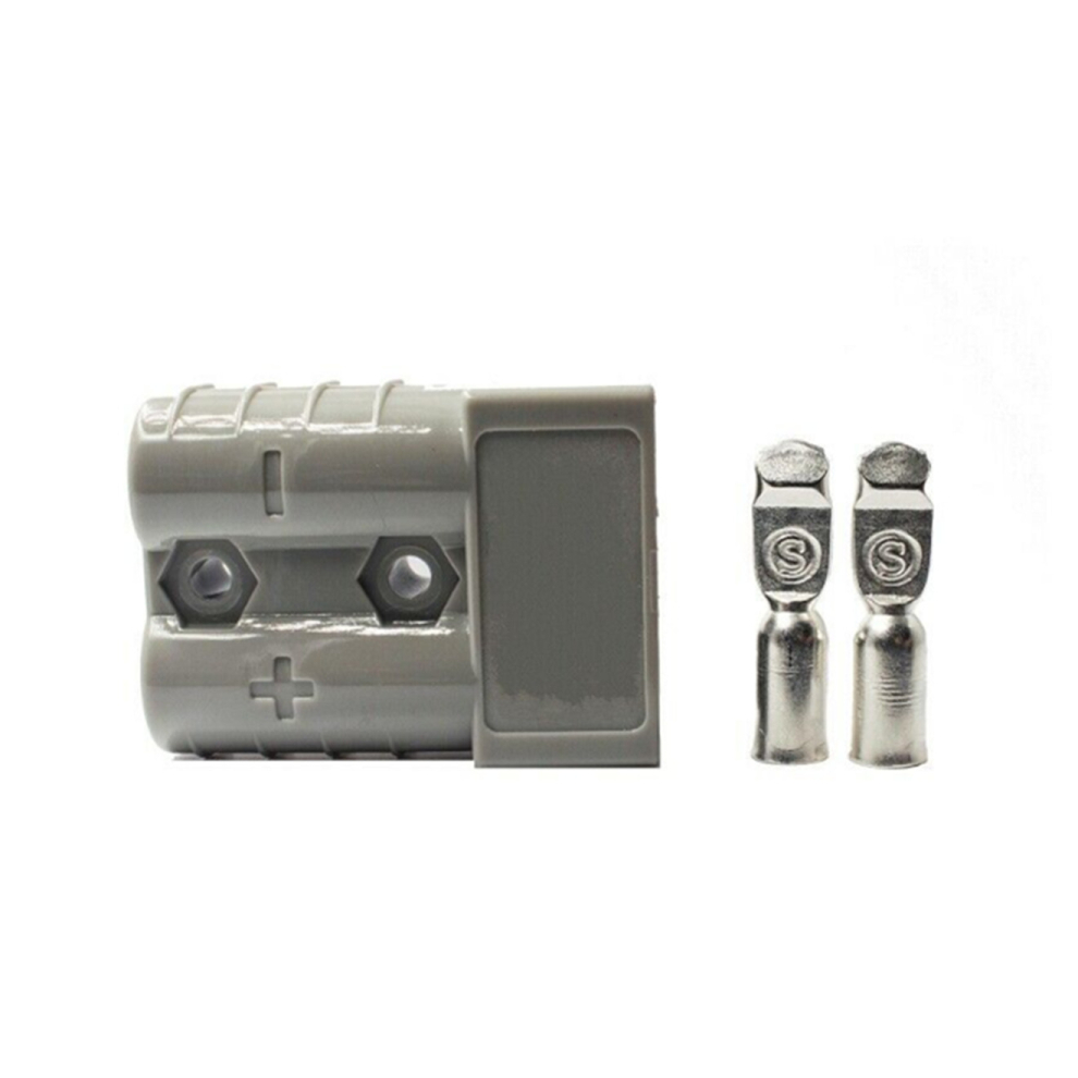 2X Connectors Anderson Style Plug DC Power 50AMP Solar Caravan 6AWG GREY-image-OPC-PDFWJGR-NEW