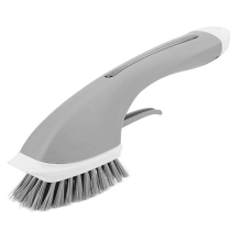 Long Handle Liquid Plus Water Cleaning Brush Cooktop Spray Brush - grey