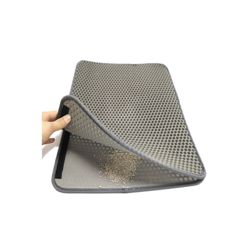 Cat Litter Mat Kitty Litter Trapping Mat Honeycomb Double Layer- GRAY