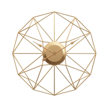 Bedroom Living Room Silent Polygon Stereo Illusion Clock - Gold - 60CM