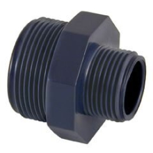 Certikin Grey PVC Hexagon Reducer Nipple GP114034RN | Size 1¼ inch x ¾ inch