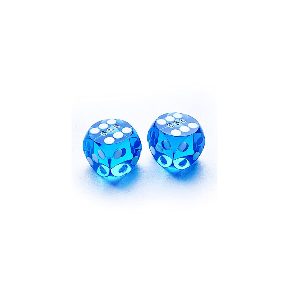 Bescon Professional Precision Dice Round Corner 9/16" (14.3mm) with Random Serial Number, Precision Cut Dice 14.3MM Gem Blue, 2pcs Set