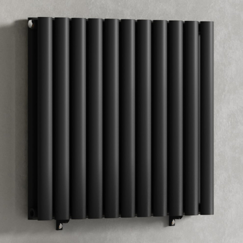(Black) 660 x 600mm Column Radiator Double Oval Panel Radiator