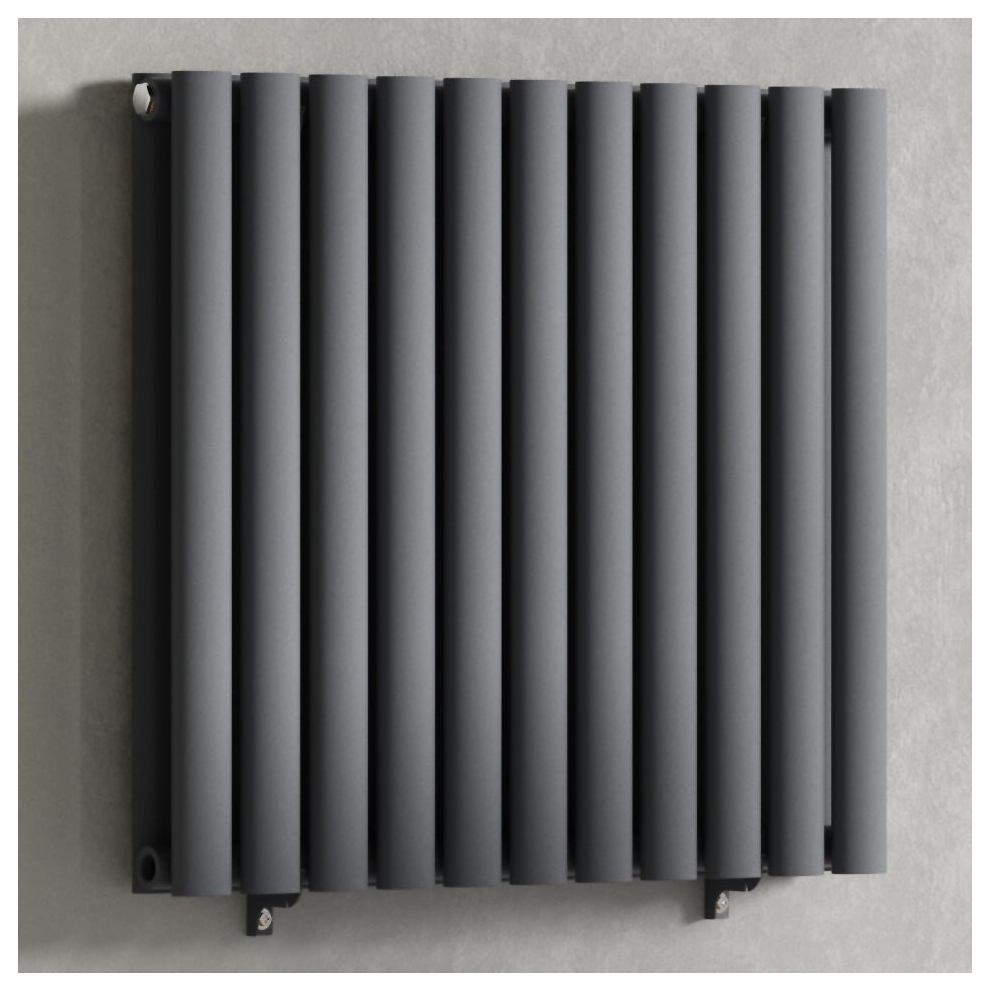 (Anthracite Gray) 660 X 600Mm Column Radiator Double Oval Panel Radiator 5056616537893