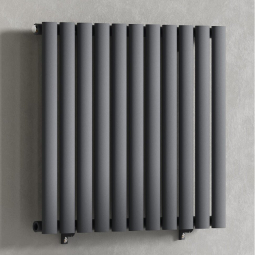 (Anthracite Gray) 660 x 600mm Column Radiator Single Oval Panel Radiator