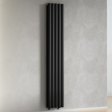 (Black) 300 x 1600mm Column Radiator Double Oval Panel Radiator