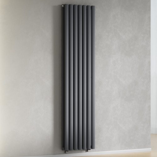 (Anthracite Gray) 420 x 1600mm Column Radiator Double Oval Panel Radiator