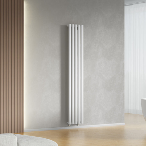 (White) 300 x 1600mm Column Radiator Single Oval Panel Radiator 1