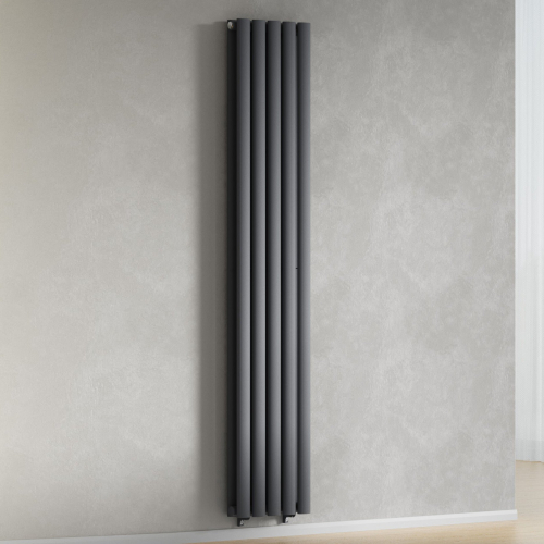 (Anthracite Gray) 300 x 1600mm Column Radiator Double Oval Panel Radiator