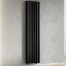 (Black) 420 x 1600mm Column Radiator Double Oval Panel Radiator