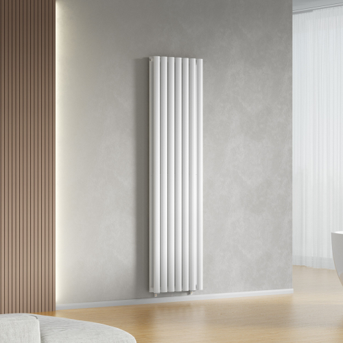 (White) 420 x 1600mm Column Radiator Double Oval Panel Radiator 1