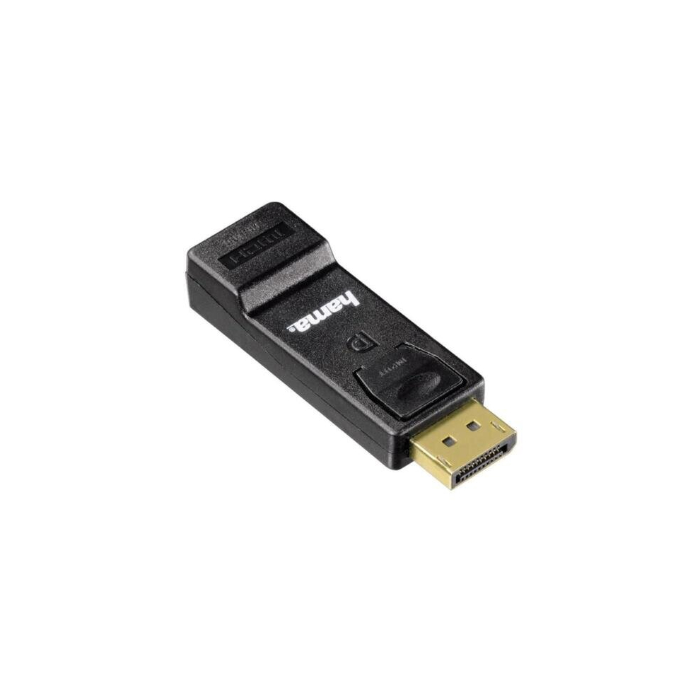 Hama Cable Adapter Changer DisplayPort Male To HDMI Female Black 00054586