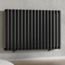 (Black) 1020 x 600mm Column Radiator Single Oval Panel Radiator