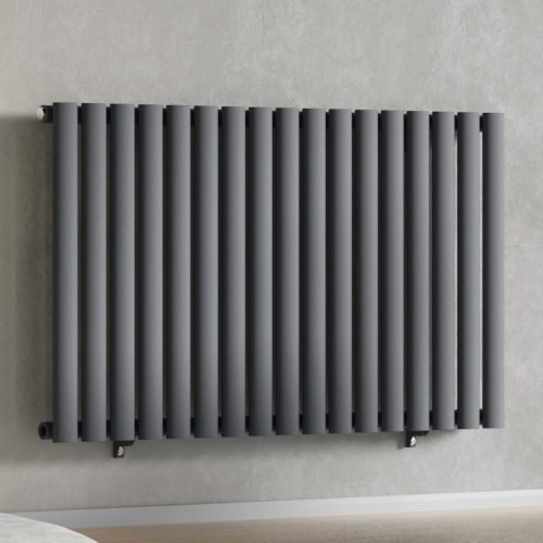 (Anthracite Gray) 1020 x 600mm Column Radiator Single Oval Panel Radiator