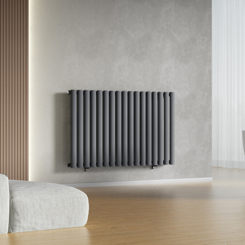 (Anthracite Gray) 1020 x 600mm Column Radiator Single Oval Panel Radiator 1