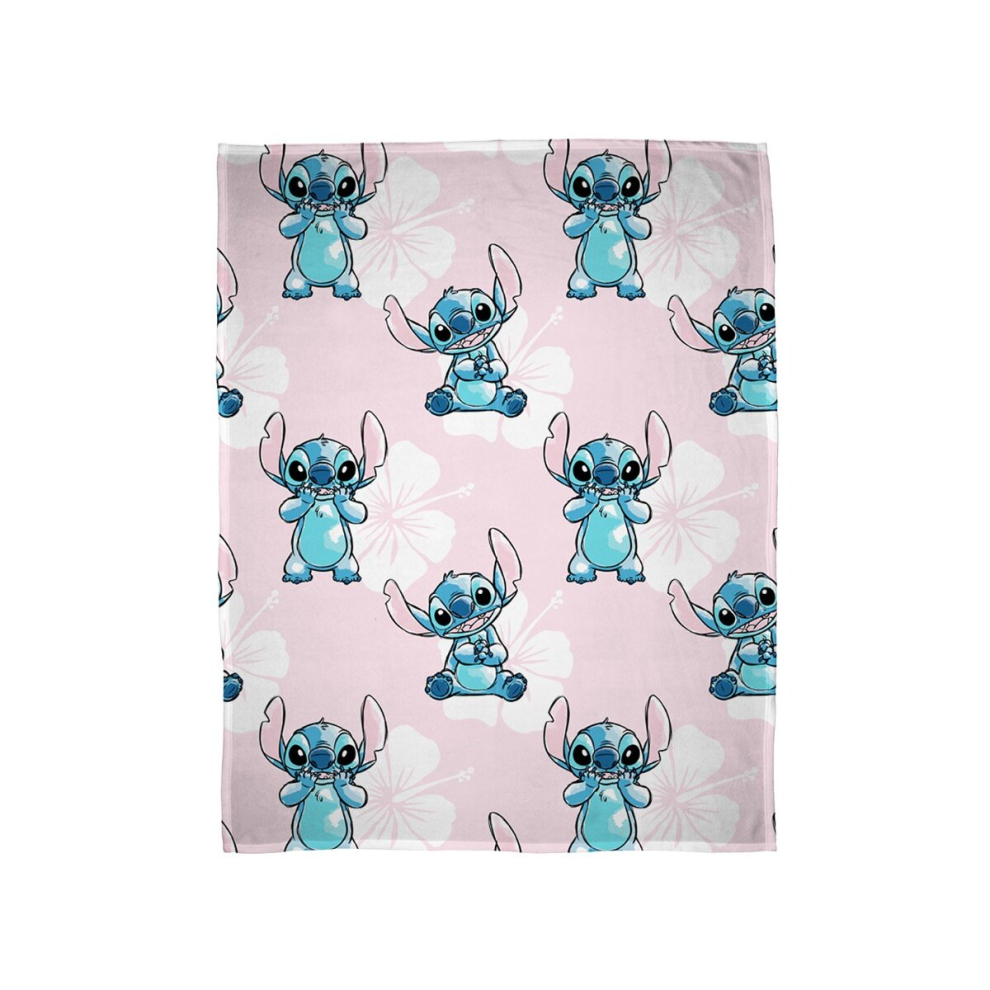 Lilo And Stitch Floral Garden Fleece Blanket