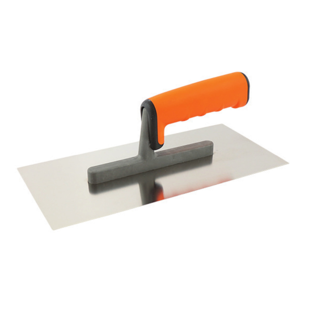 Stainless Steel Plastering Trowel 130Mm X 270Mm / 0.7Mm With Soft Grip Handle 5056517967317
