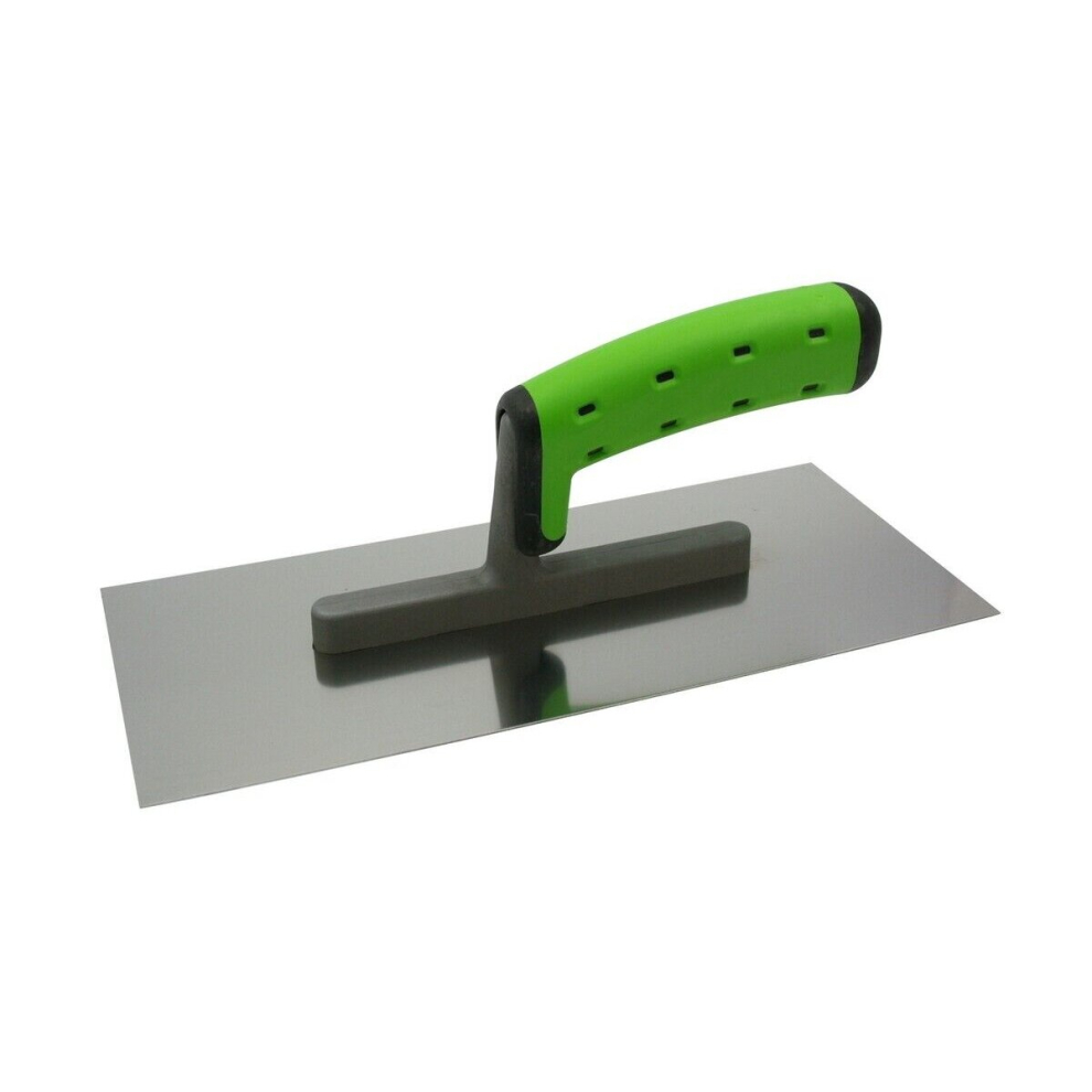 Stainless Steel Plastering Trowel 120Mm X 270Mm / 0.65Mm With Soft Grip Handle 5056517967300
