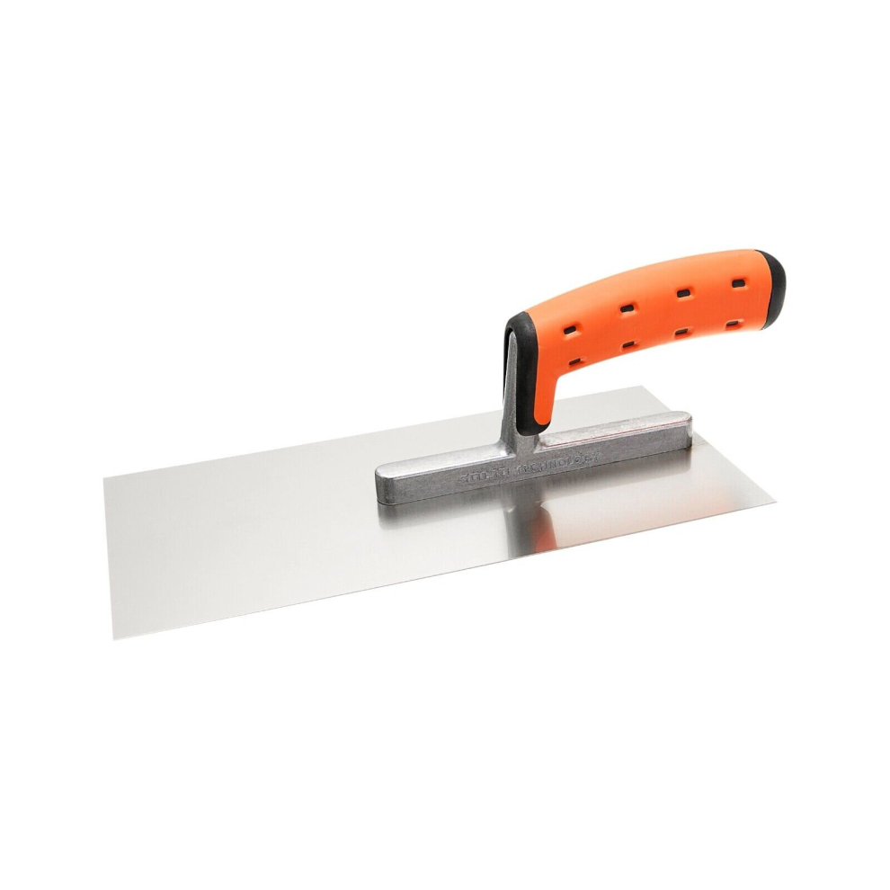Stainless Steel Plastering Trowel 130Mm X 270Mm / 0.7Mm With Soft Grip Handle 5056517967324