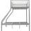Seconique Tandi Triple Sleeper Metal Bunk Bed Double 4ft6 and Single 3ft in Silver Finish 5