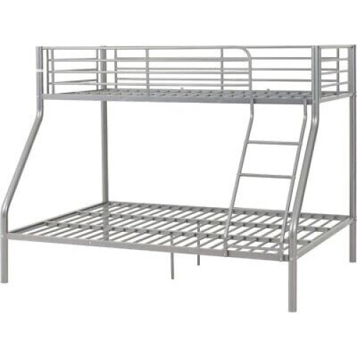 Seconique Tandi Triple Sleeper Metal Bunk Bed Double 4ft6 and Single 3ft in Silver Finish 1