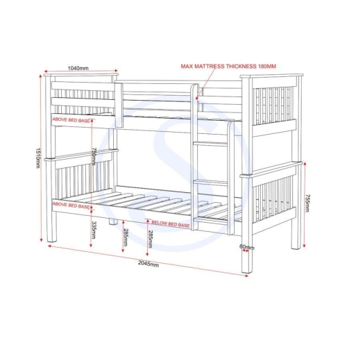 Seconique Neptune 3ft Bunk Bed in Grey and Oak Effect Finish 2 Man Delivery 1