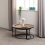 Seconique Quebec Round Coffee Table Set Metal Plastic Feet-Medium Oak Effect/Black 8