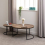 Seconique Quebec Round Coffee Table Set Metal Plastic Feet-Medium Oak Effect/Black 9