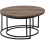 Seconique Quebec Round Coffee Table Set Metal Plastic Feet-Medium Oak Effect/Black 4