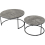 Seconique Athens Round Coffee Table Set Concrete Black Metal Legs 6