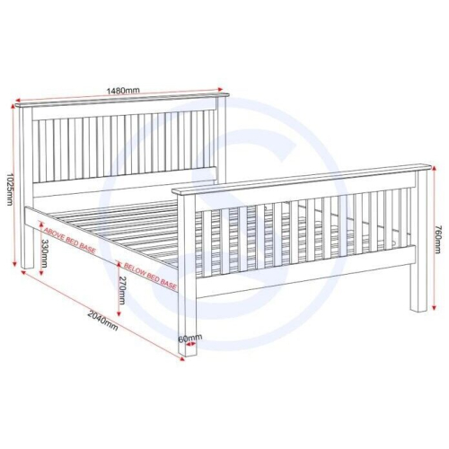 Seconique Monaco 4ft6 Double Bed High Foot End in Grey and Oak 2