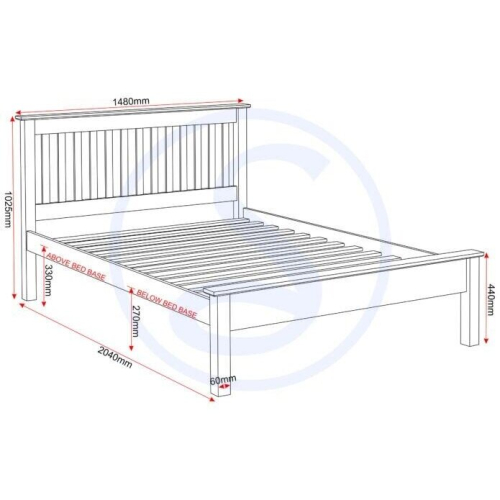 Seconique Monaco 4ft6 Double Bed Low Foot End in Grey and Oak 2
