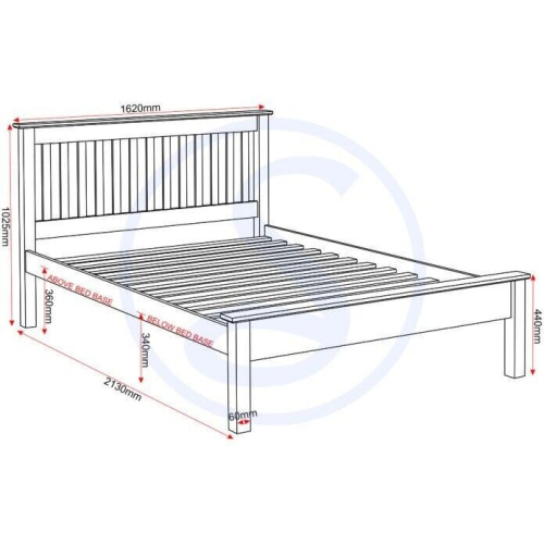 Seconique Monaco 5ft Kingsize Bed Frame Low Foot End in Gey and Oak Effect 2